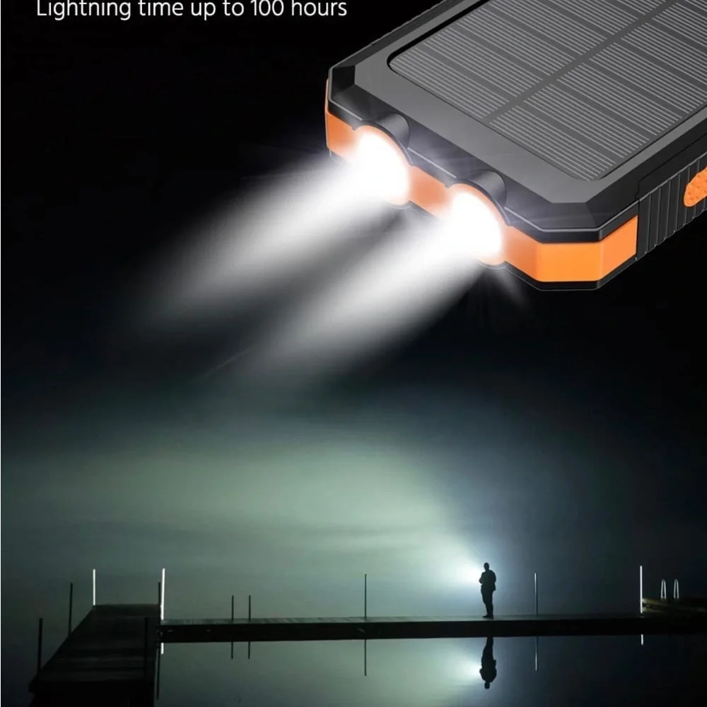 Solar Charger Power Bank Portable Charger Fast Charger All Cell Phones Orange